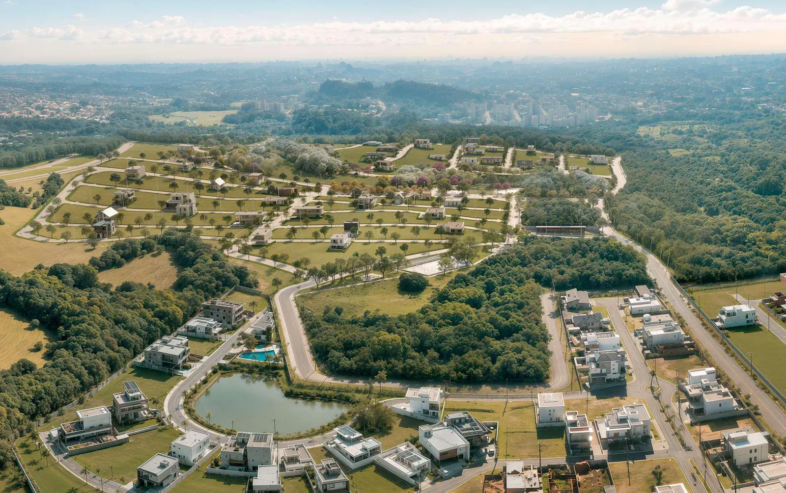 Vista aérea do bairro Verdes Campos Parque